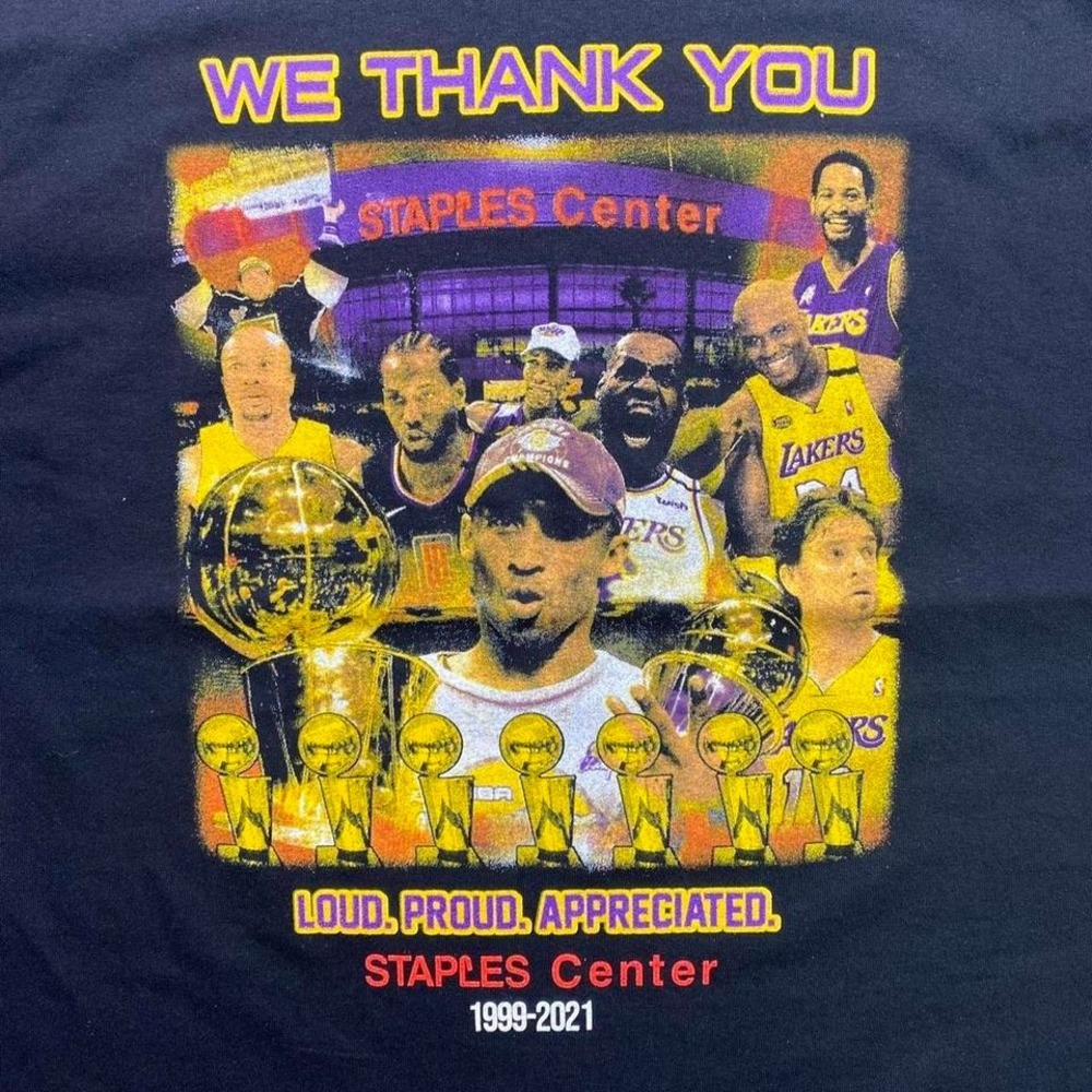 2021 LA Lakers x Staples Center‎ Kobe Bryant Shaq LeBron James basketball shirt